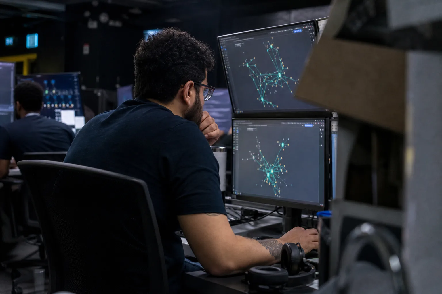 Operations analyst at a crypto exchange reviewing a withdrawal on a trading desk